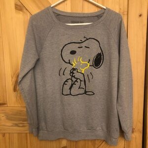 Peanuts Snoopy & Woodstock Gray Graphic Sweatshirt Girls 2XL